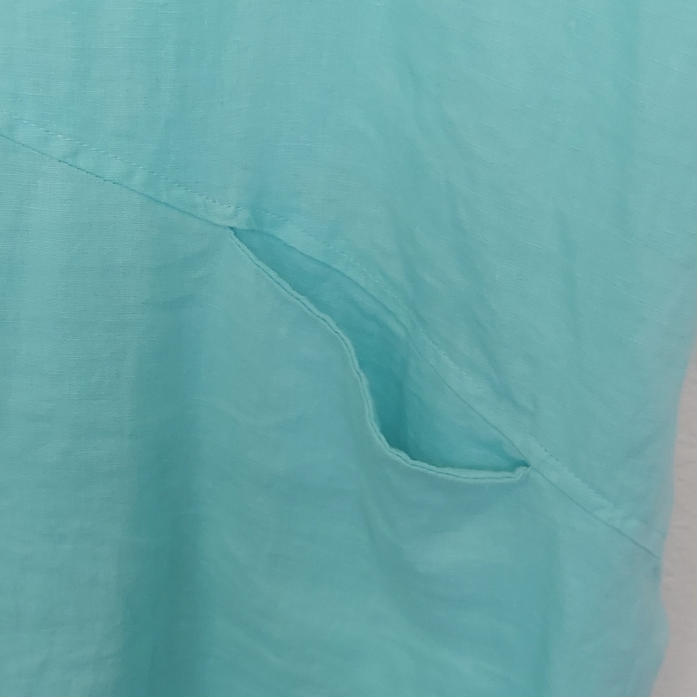 Coco Rose Turquoise Blue V-Neck Dress 3/4 Sleeve -One Size - Picture 6 of 14